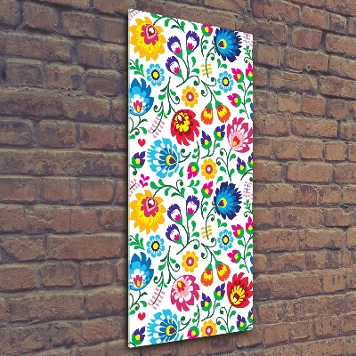 Cuadro decorativo en acrílico brillante vertical Patrón étnico