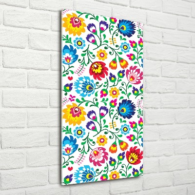Cuadro decorativo en acrílico brillante vertical Patrón étnico
