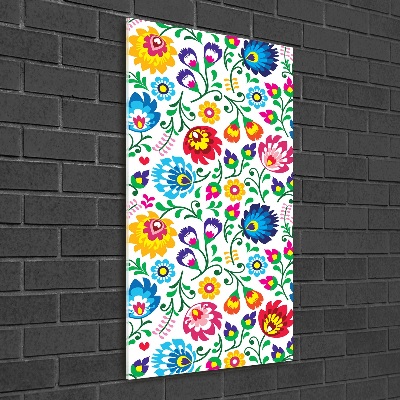 Cuadro decorativo en acrílico brillante vertical Patrón étnico