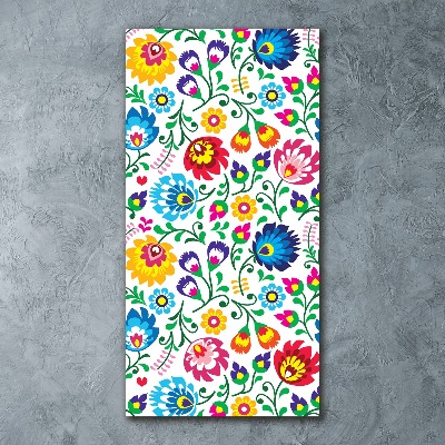 Cuadro decorativo en acrílico brillante vertical Patrón étnico