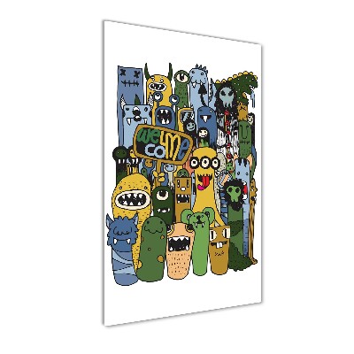 Cuadro de metacrilato vertical Monstruos locos
