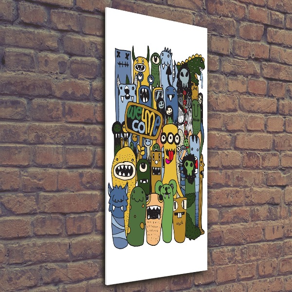 Cuadro de metacrilato vertical Monstruos locos