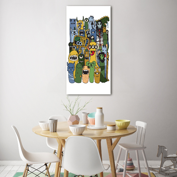 Cuadro de metacrilato vertical Monstruos locos