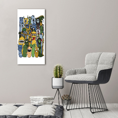 Cuadro de metacrilato vertical Monstruos locos