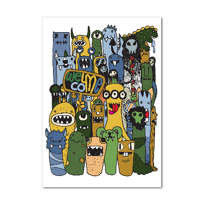 Cuadro de metacrilato vertical Monstruos locos