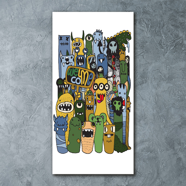 Cuadro de metacrilato vertical Monstruos locos