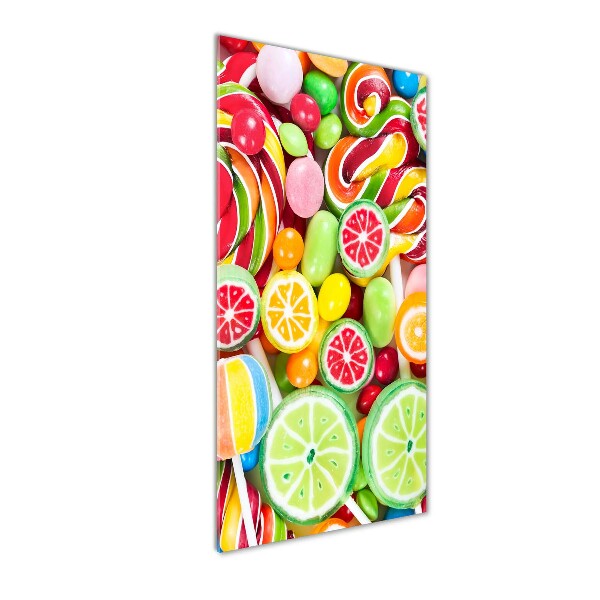 Cuadro decorativo en acrílico brillante vertical Caramelos de colores