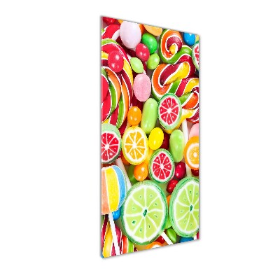 Cuadro decorativo en acrílico brillante vertical Caramelos de colores