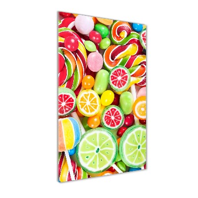 Cuadro decorativo en acrílico brillante vertical Caramelos de colores