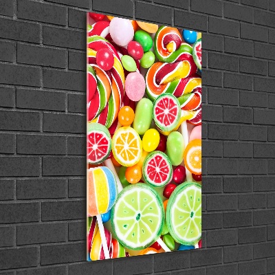 Cuadro decorativo en acrílico brillante vertical Caramelos de colores