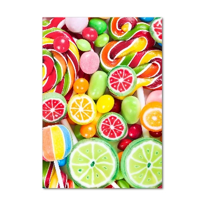 Cuadro decorativo en acrílico brillante vertical Caramelos de colores