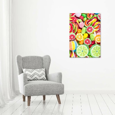 Cuadro decorativo en acrílico brillante vertical Caramelos de colores