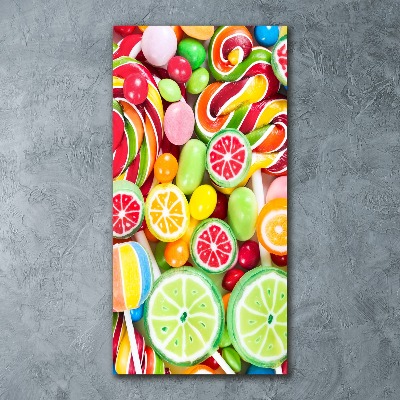 Cuadro decorativo en acrílico brillante vertical Caramelos de colores