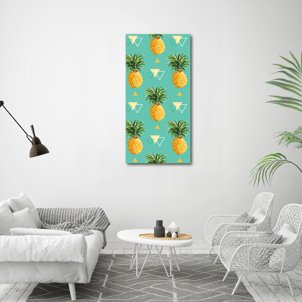 Cuadro de metacrilato moderno efecto cristal vertical Piñas