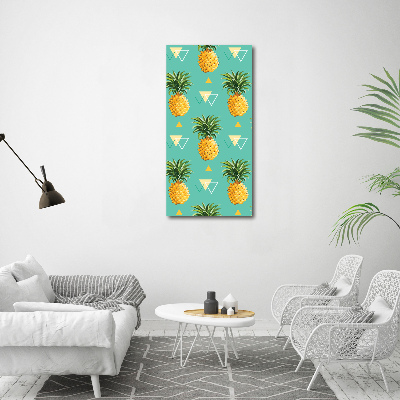 Cuadro de metacrilato moderno efecto cristal vertical Piñas