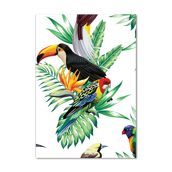 Cuadro de metacrilato vertical aves tropicales
