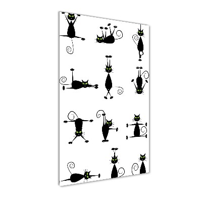 Cuadro de metacrilato moderno efecto cristal vertical Gatos