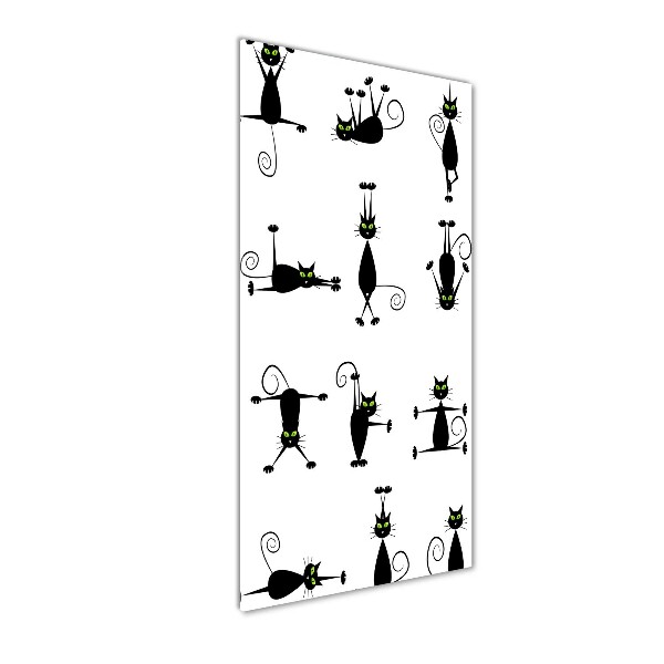 Cuadro de metacrilato moderno efecto cristal vertical Gatos