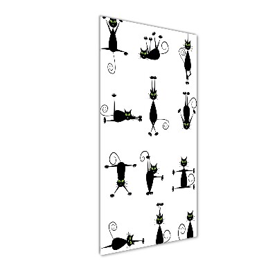 Cuadro de metacrilato moderno efecto cristal vertical Gatos
