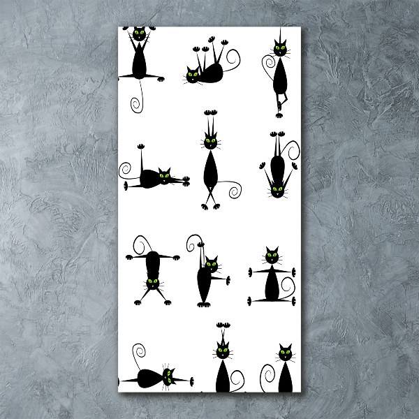 Cuadro de metacrilato moderno efecto cristal vertical Gatos