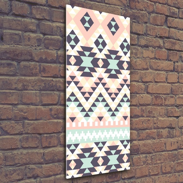Cuadro decorativo en acrílico brillante vertical origen étnico