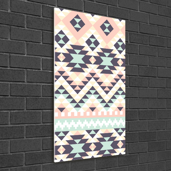 Cuadro decorativo en acrílico brillante vertical origen étnico