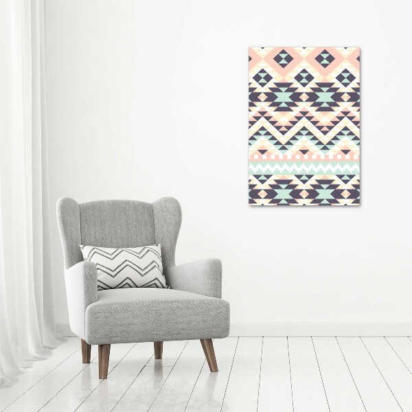 Cuadro decorativo en acrílico brillante vertical origen étnico