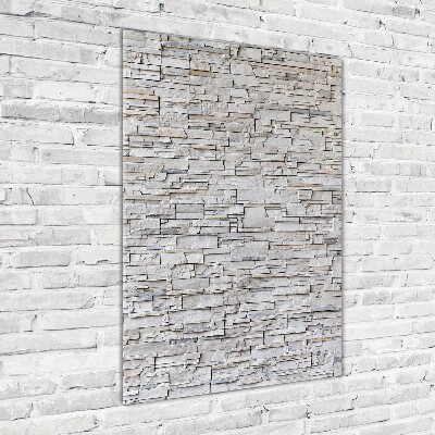 Cuadro de metacrilato moderno efecto cristal vertical Muro de piedra