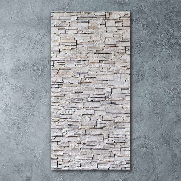 Cuadro de metacrilato moderno efecto cristal vertical Muro de piedra