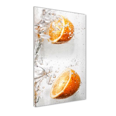 Cuadro de metacrilato moderno efecto cristal vertical Naranjas