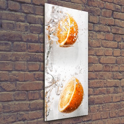 Cuadro de metacrilato moderno efecto cristal vertical Naranjas