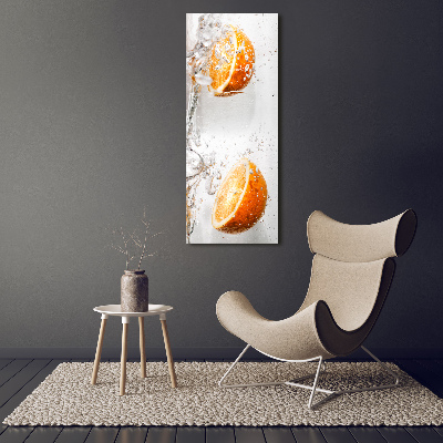 Cuadro de metacrilato moderno efecto cristal vertical Naranjas