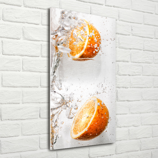 Cuadro de metacrilato moderno efecto cristal vertical Naranjas