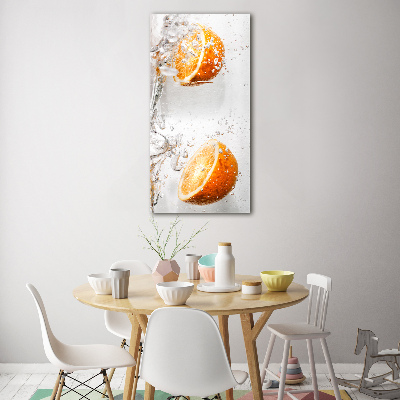 Cuadro de metacrilato moderno efecto cristal vertical Naranjas