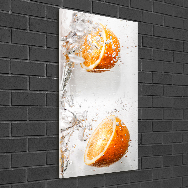 Cuadro de metacrilato moderno efecto cristal vertical Naranjas
