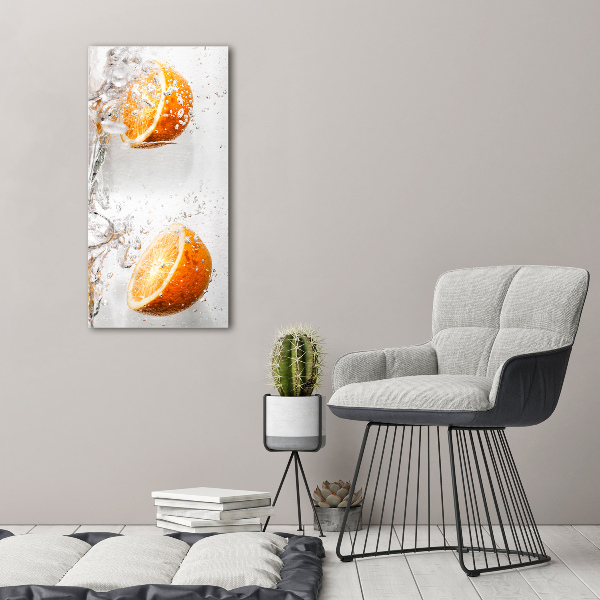 Cuadro de metacrilato moderno efecto cristal vertical Naranjas