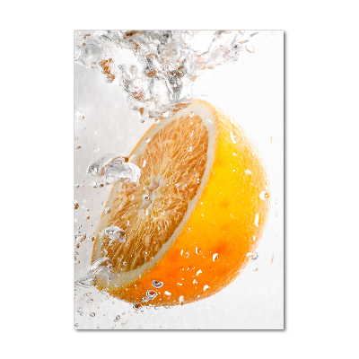 Cuadro de metacrilato moderno efecto cristal vertical Naranjas