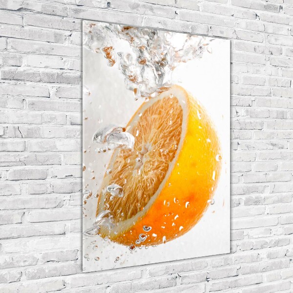 Cuadro de metacrilato moderno efecto cristal vertical Naranjas