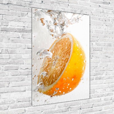 Cuadro de metacrilato moderno efecto cristal vertical Naranjas