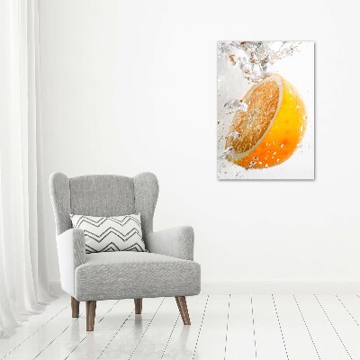 Cuadro de metacrilato moderno efecto cristal vertical Naranjas