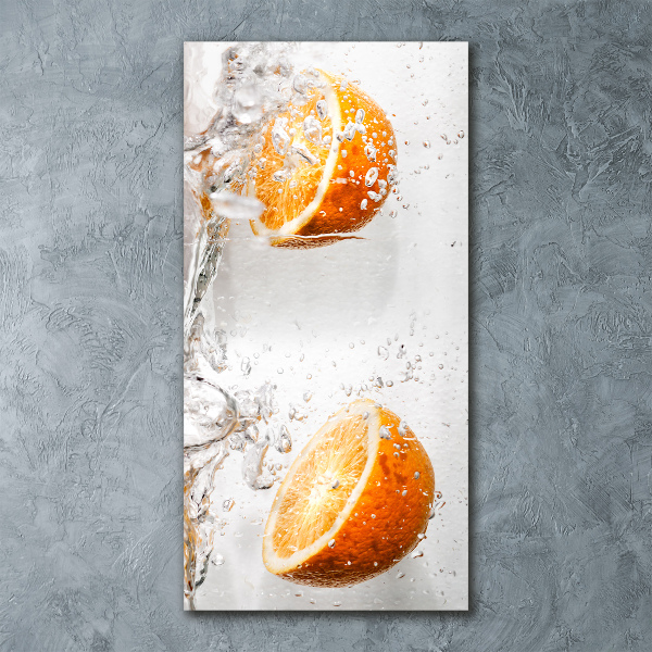 Cuadro de metacrilato moderno efecto cristal vertical Naranjas