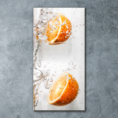 Cuadro de metacrilato moderno efecto cristal vertical Naranjas