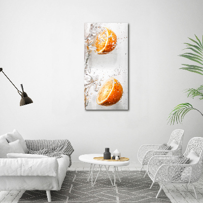 Cuadro de metacrilato moderno efecto cristal vertical Naranjas