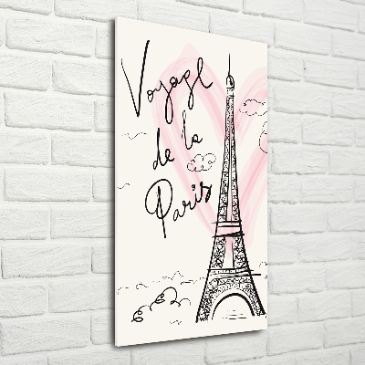 Cuadro de metacrilato vertical Torre Eiffel de París