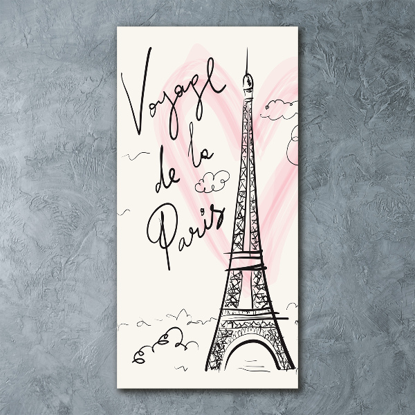 Cuadro de metacrilato vertical Torre Eiffel de París
