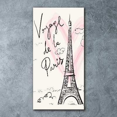 Cuadro de metacrilato vertical Torre Eiffel de París