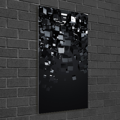 Cuadro de metacrilato moderno efecto cristal vertical Abstracción 3D