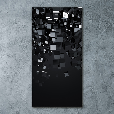 Cuadro de metacrilato moderno efecto cristal vertical Abstracción 3D