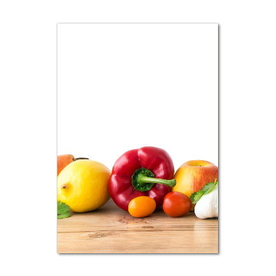 Cuadro decorativo en acrílico brillante vertical Frutas y verduras