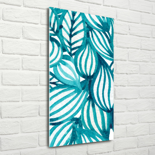 Cuadro de metacrilato moderno efecto cristal vertical Hojas